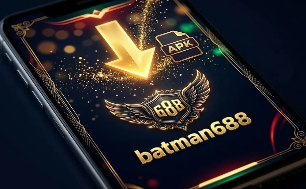 batman688 app download guide banner for Android APK and iOS with the brand crest